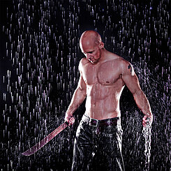 Regenshooting mit Machete und Ketten Regenshooting-Set